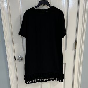 Elegant Black Tassel Hem Top